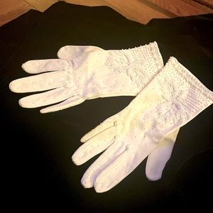 Vintage Wrist Length Beaded Gloves